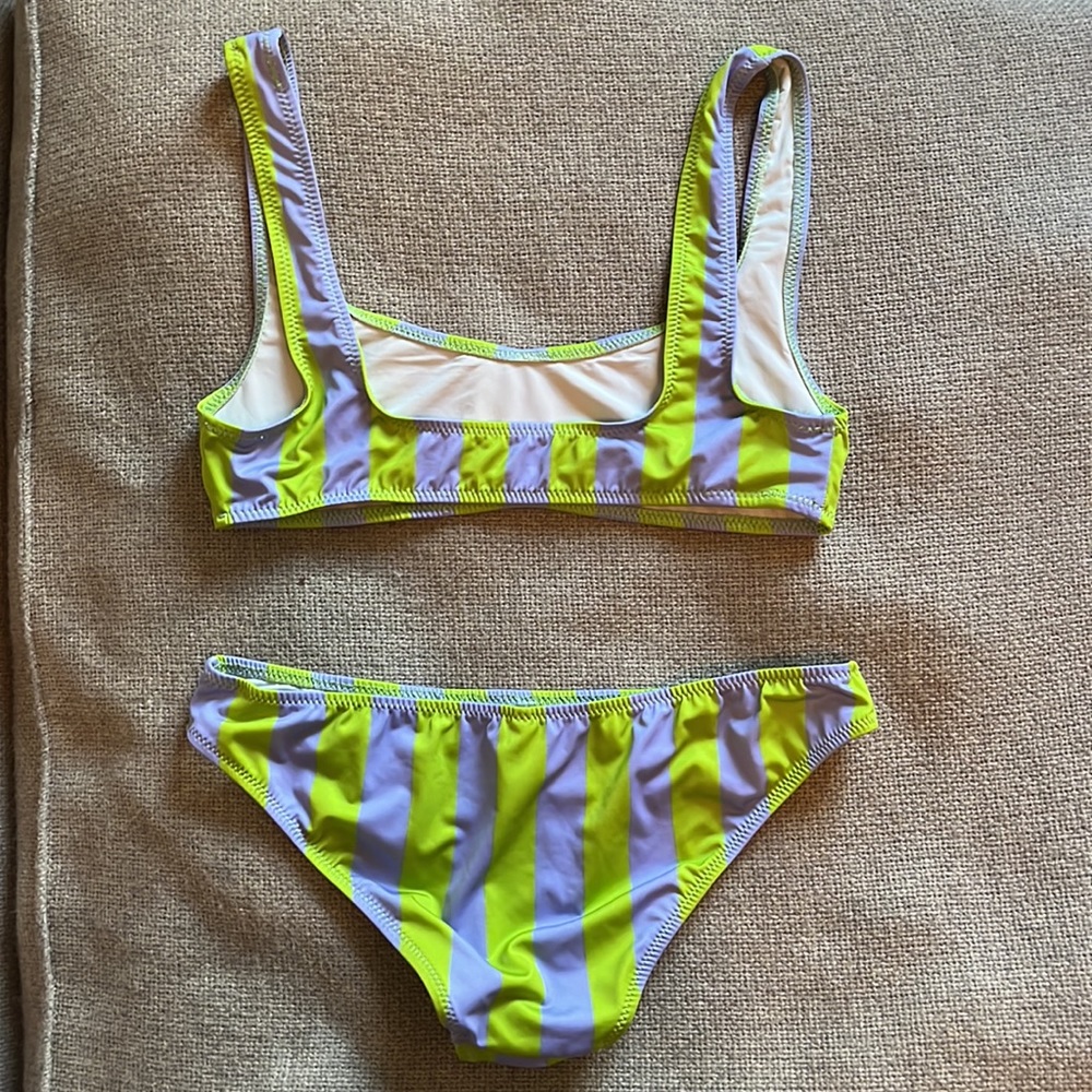 Solid & Stripe Bikini High Bottoms And Top Size S… - image 2